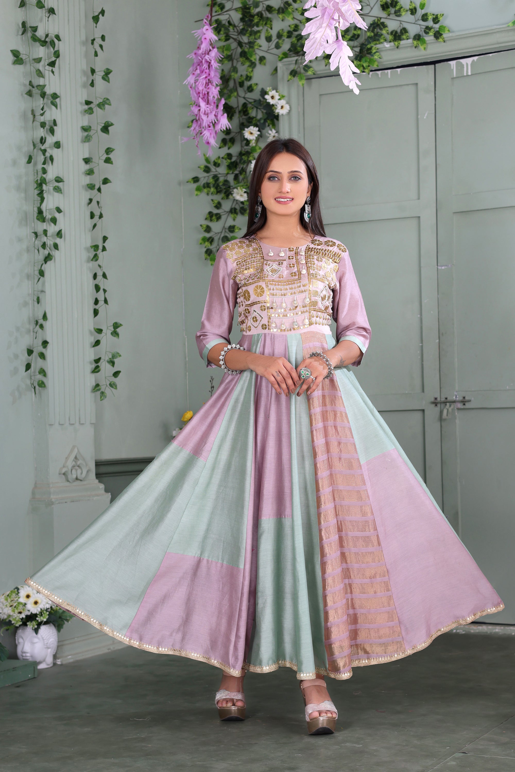 Anarkali with Pastel Shade
