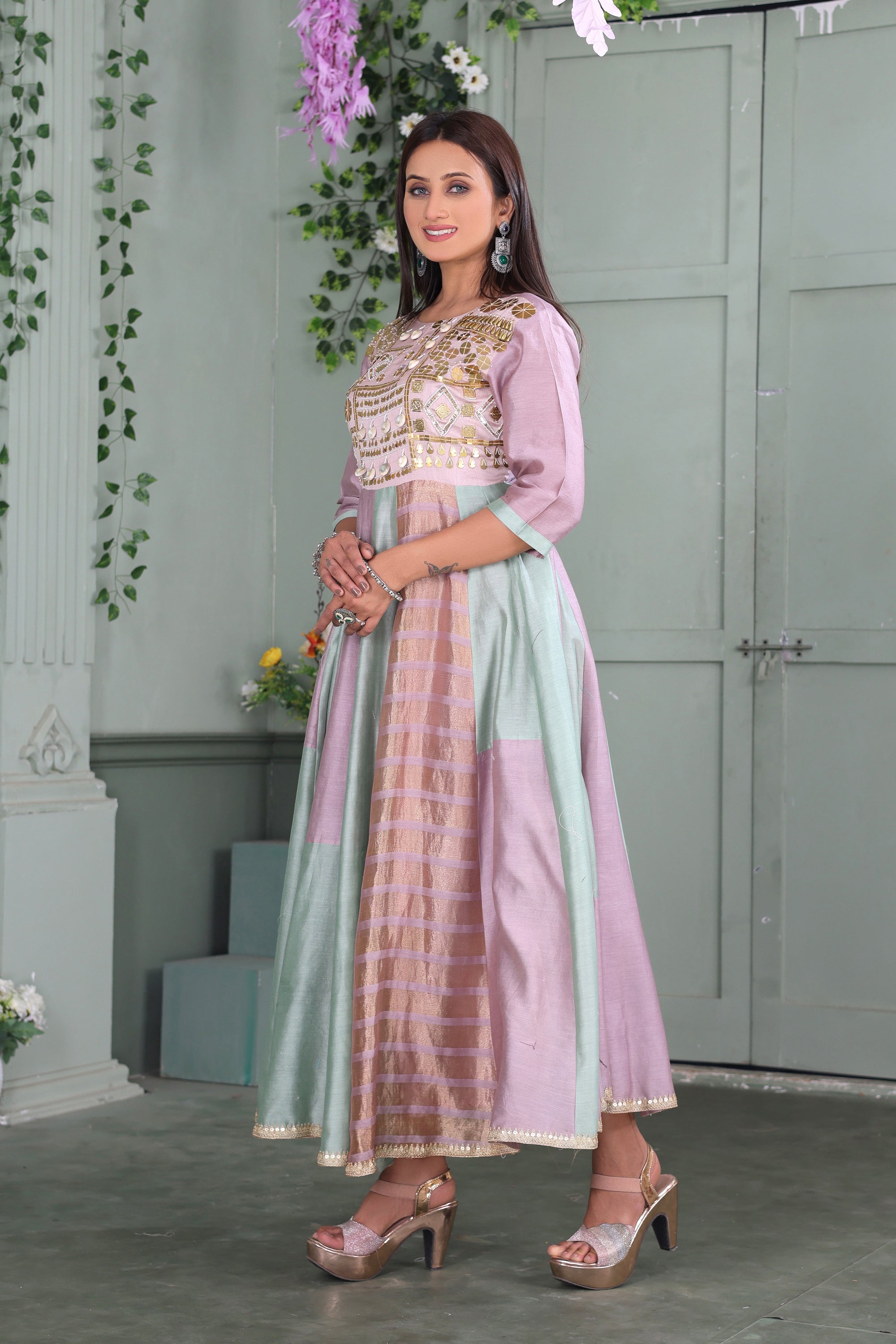 Anarkali with Pastel Shade