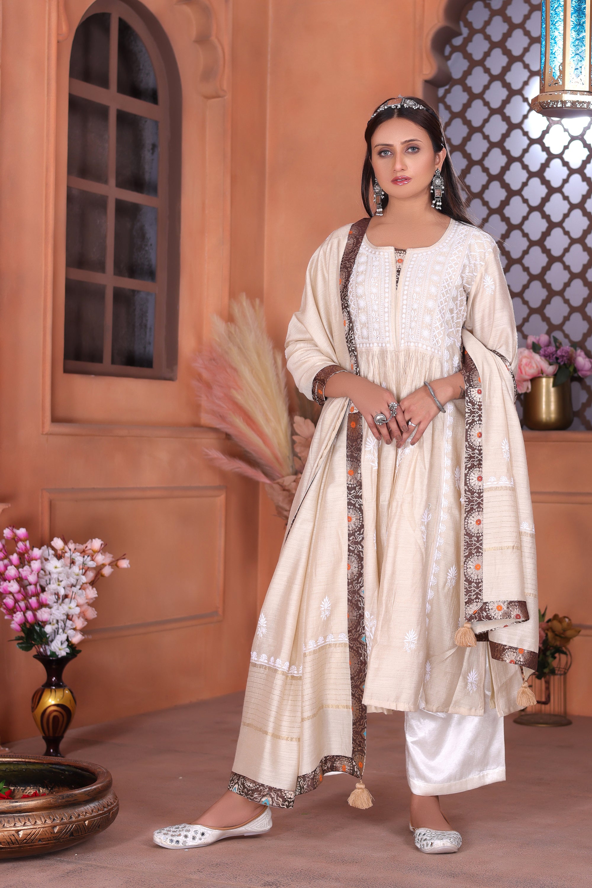 Lucknowi Suit With Inner Bottom and Duppata