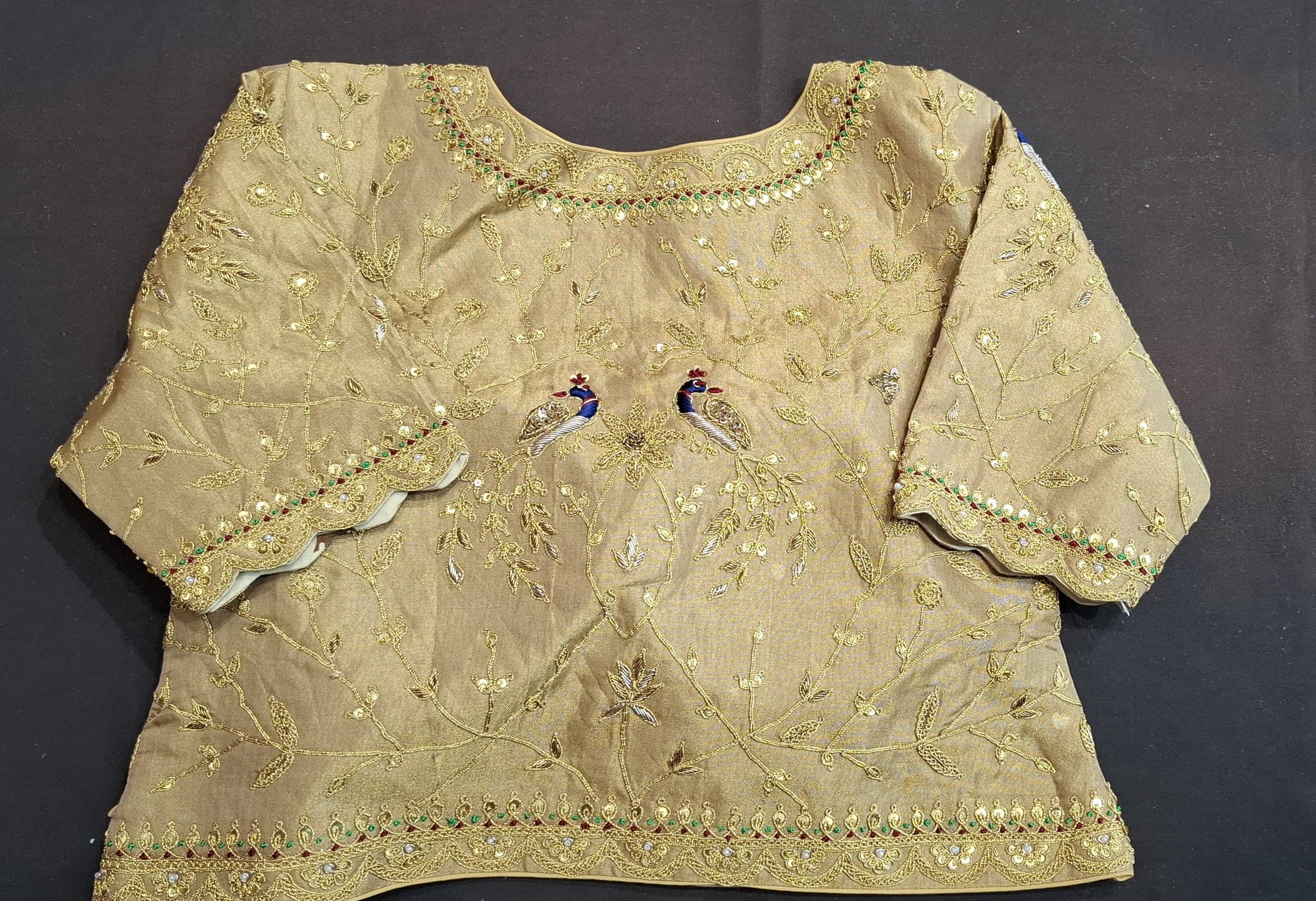 Gold tissue marodi work blouse