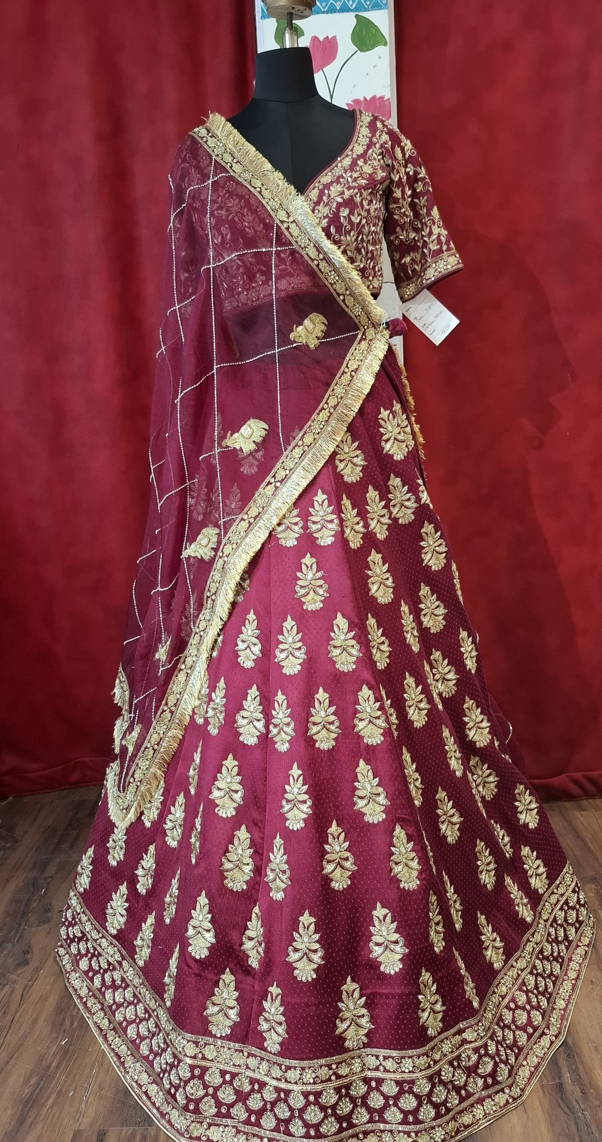 Ruby lehnga with dupatta