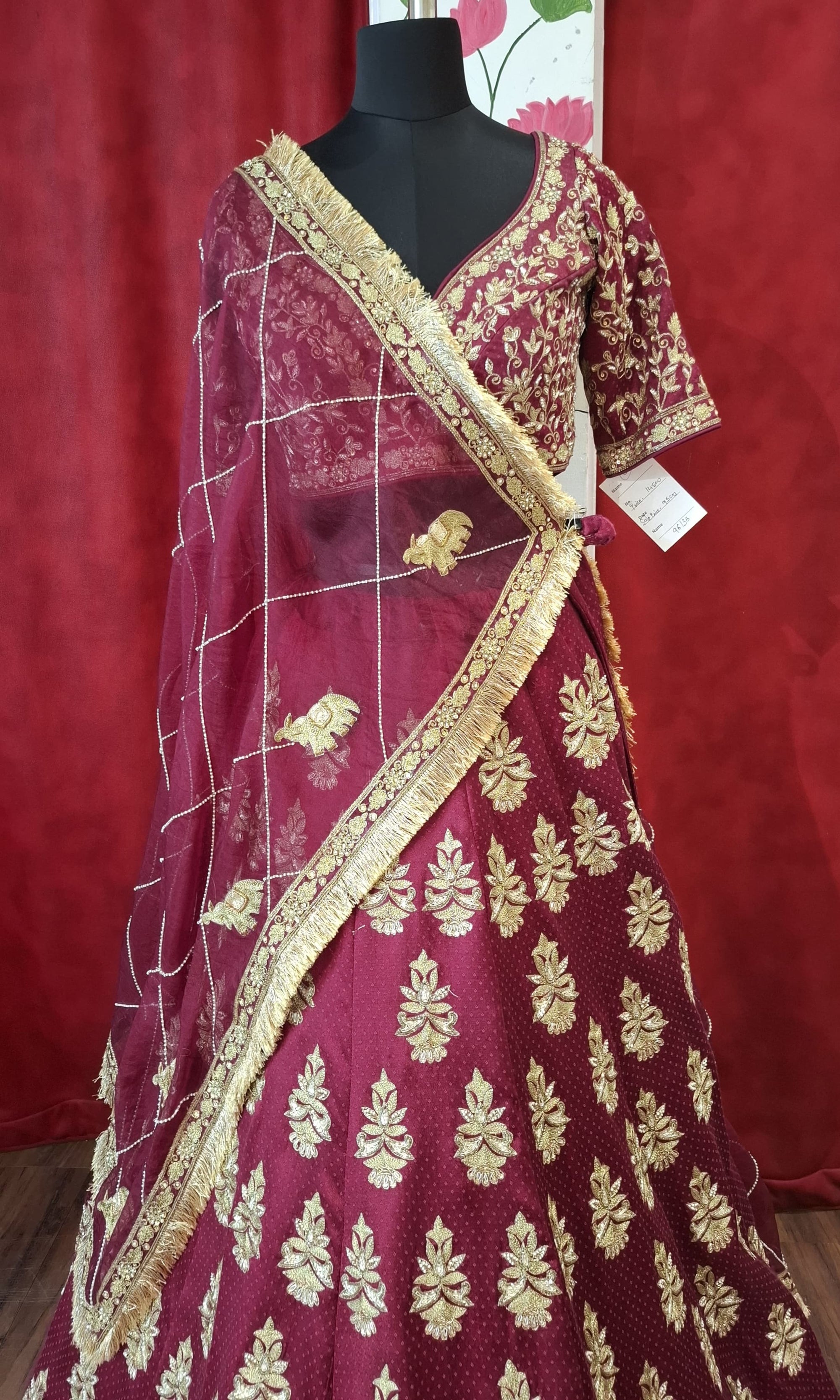 Ruby lehnga with dupatta