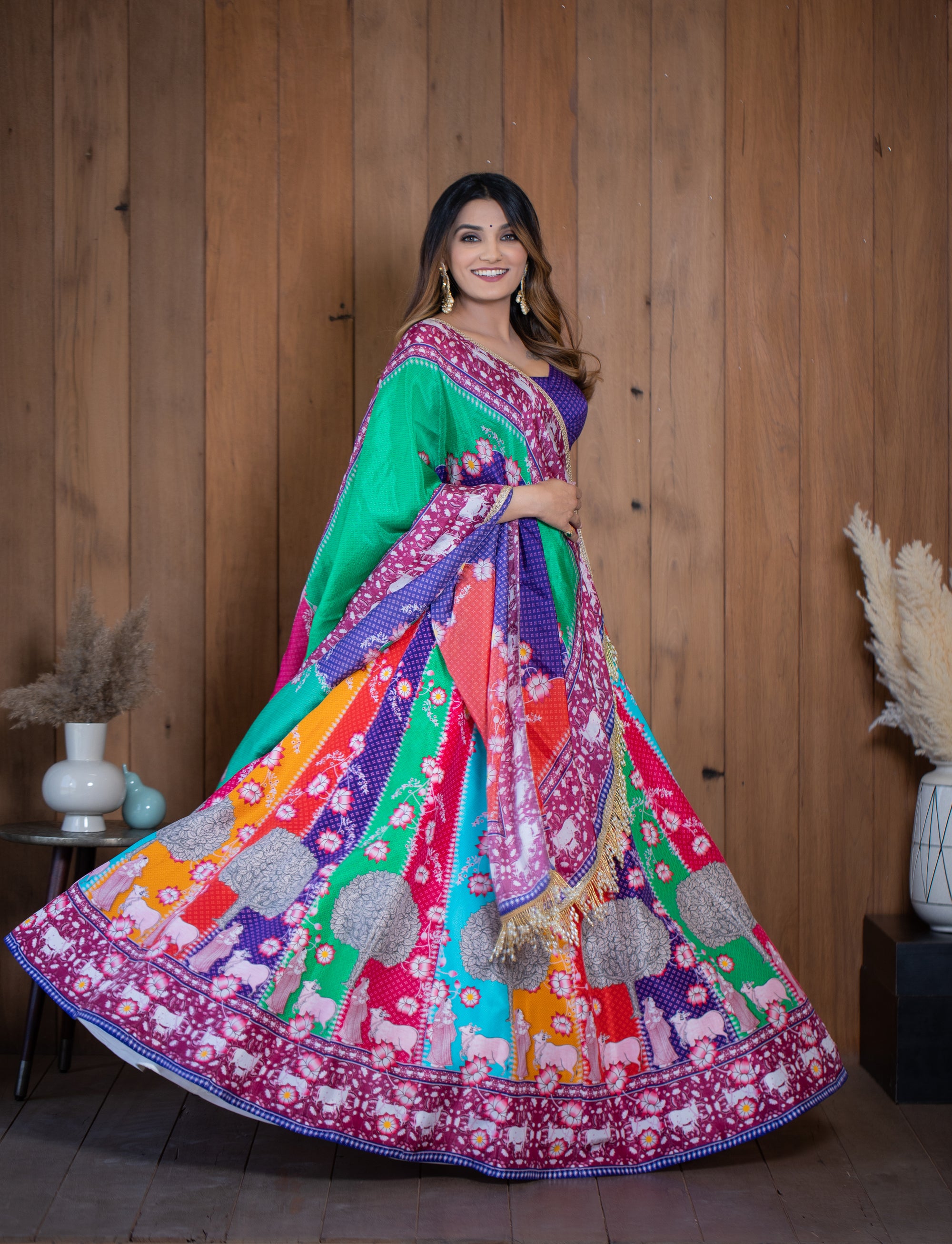 Multicolor Lehenga with Blouse